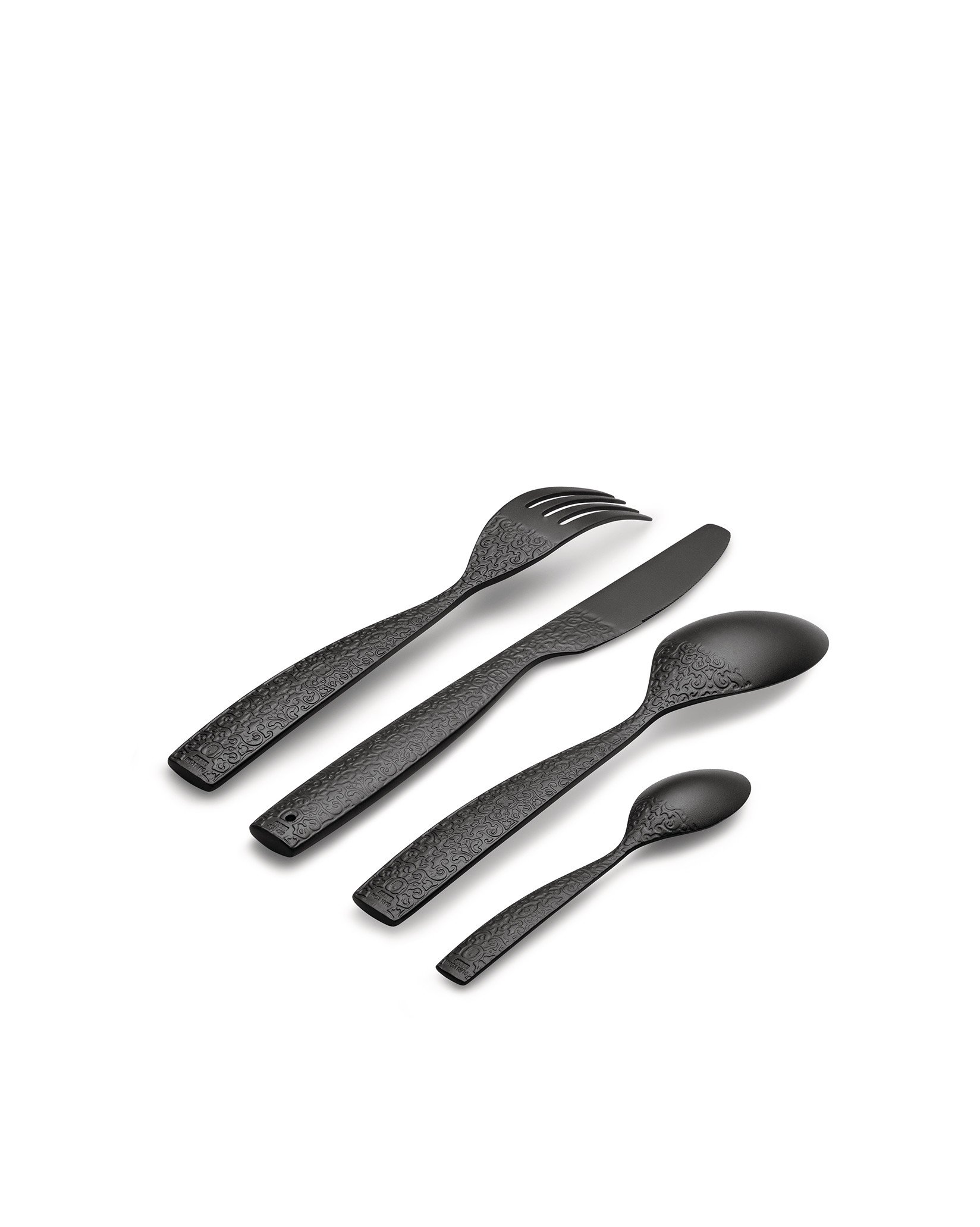 Alessi Dressed en Plein Air Set di Posate Nero Melammina