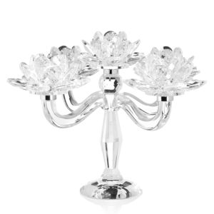 Candeliere H&H CHIO Per 5 Candele - Design In Vetro E Nero, Decorativo Per Tavolo O Ambiente - Foto 4