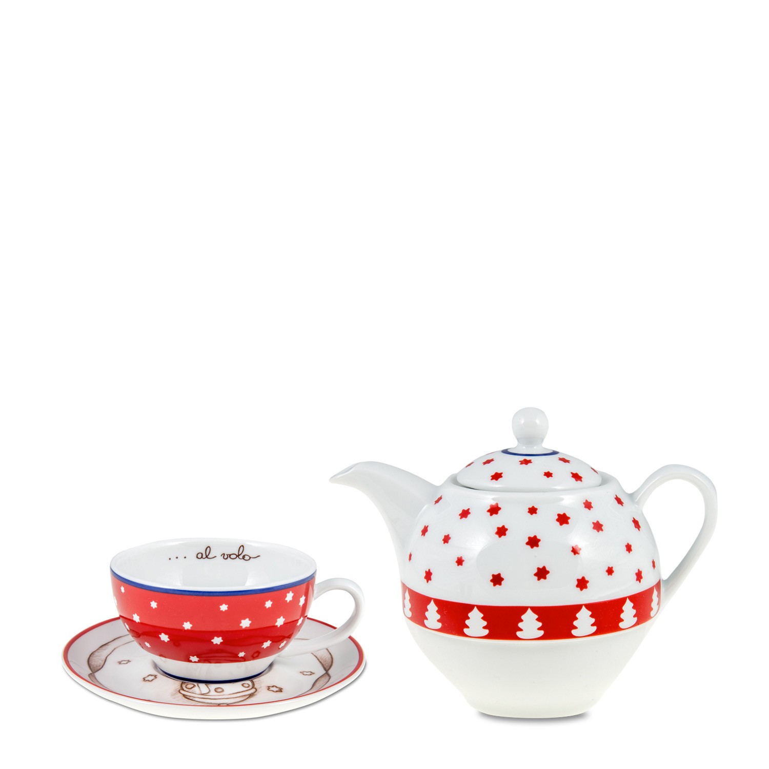 THUN Teiera + Tazza + Piattino Dolce Natale 3 in 1