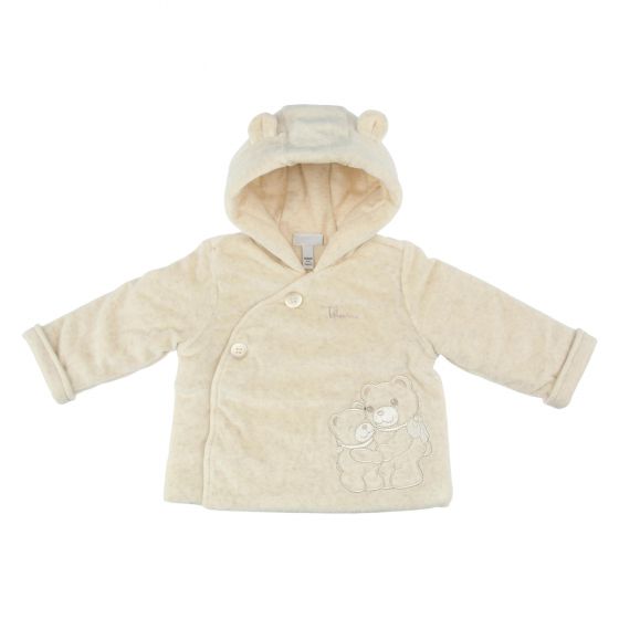 THUN Giubbino beige unisex 1- 3 mesi THUN & OVS in cotone biologico Teddy  abbraccio